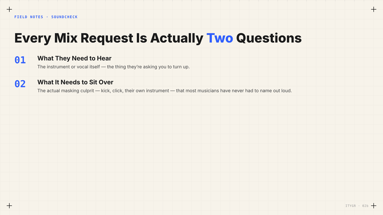 Two questions stacked: what, and how loud