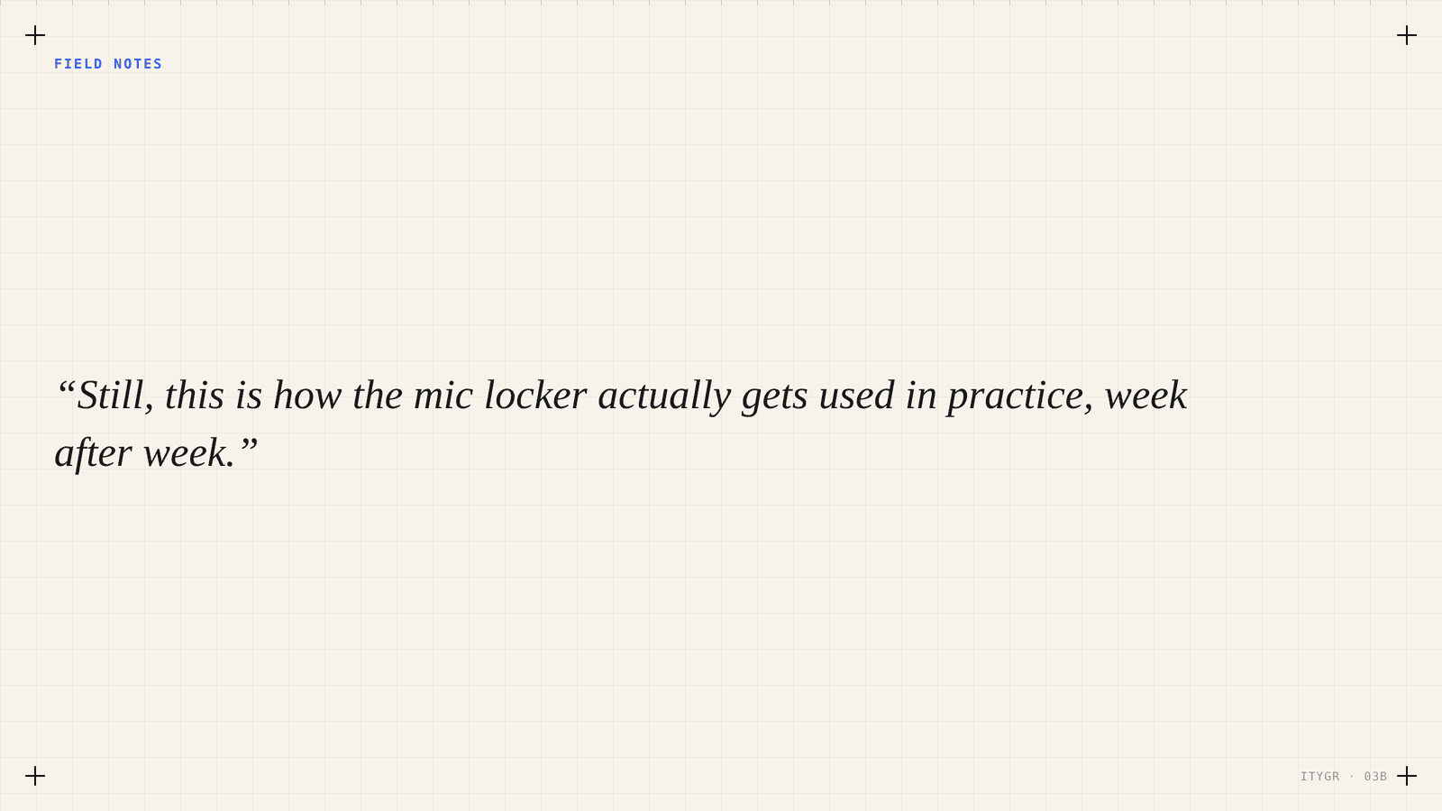 How the mic locker gets used in practice