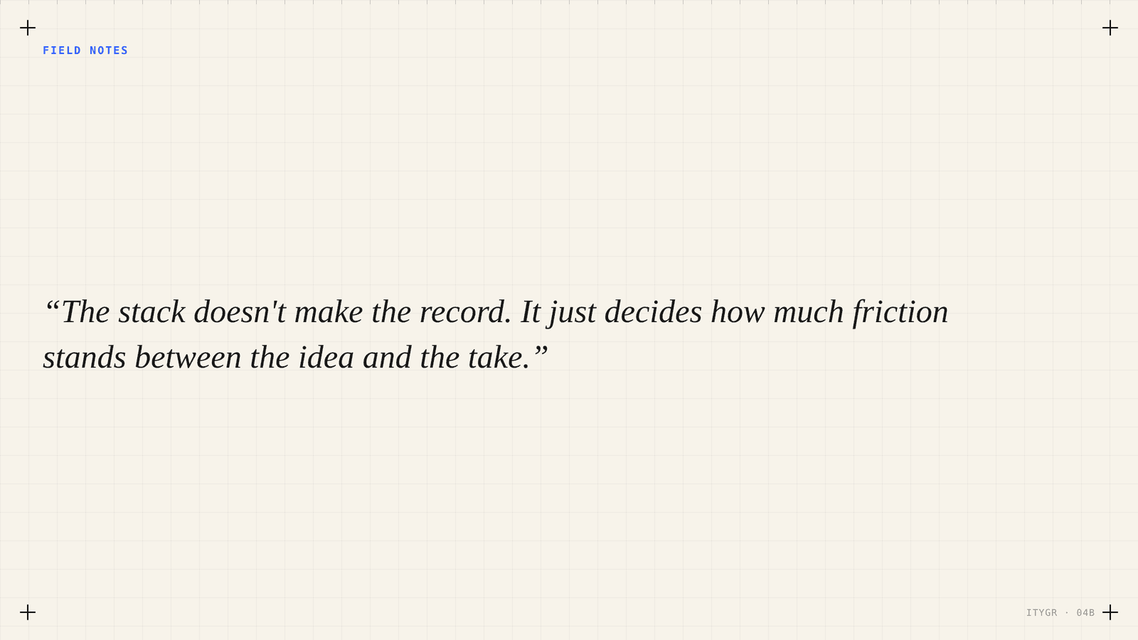 Pull quote: the stack doesn't make the record