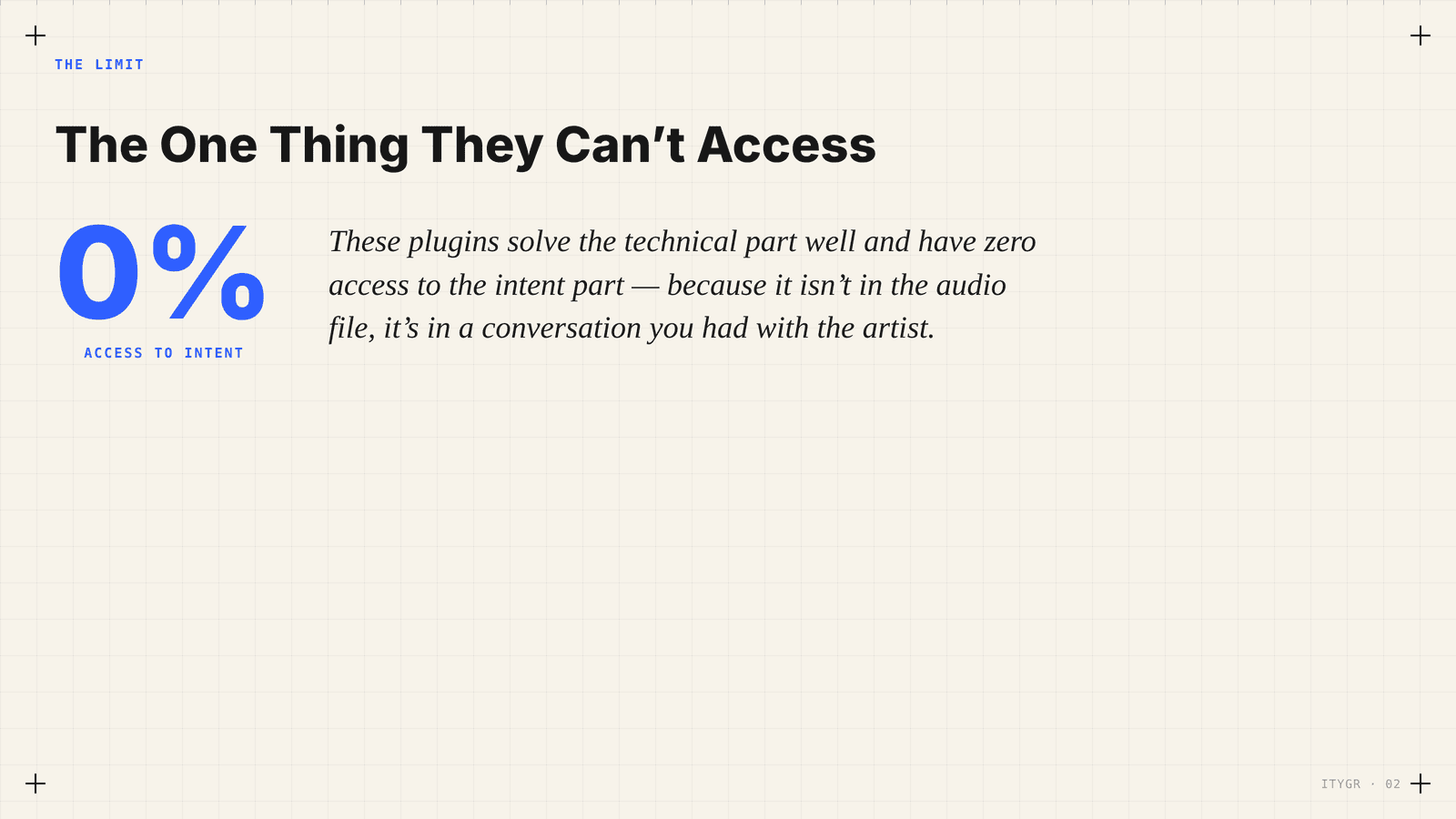 Zero percent access to intent