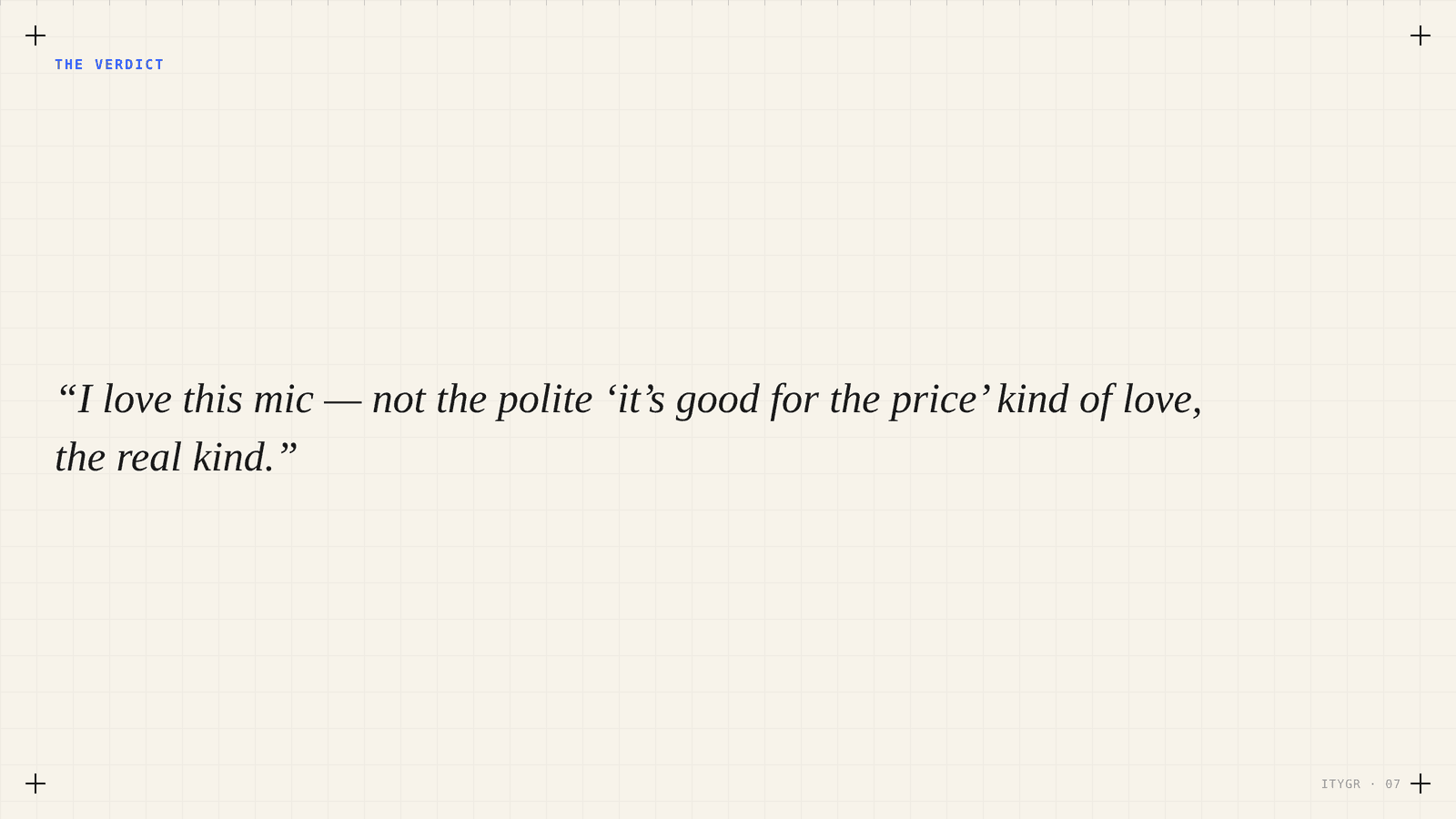 Pull quote: I love this mic