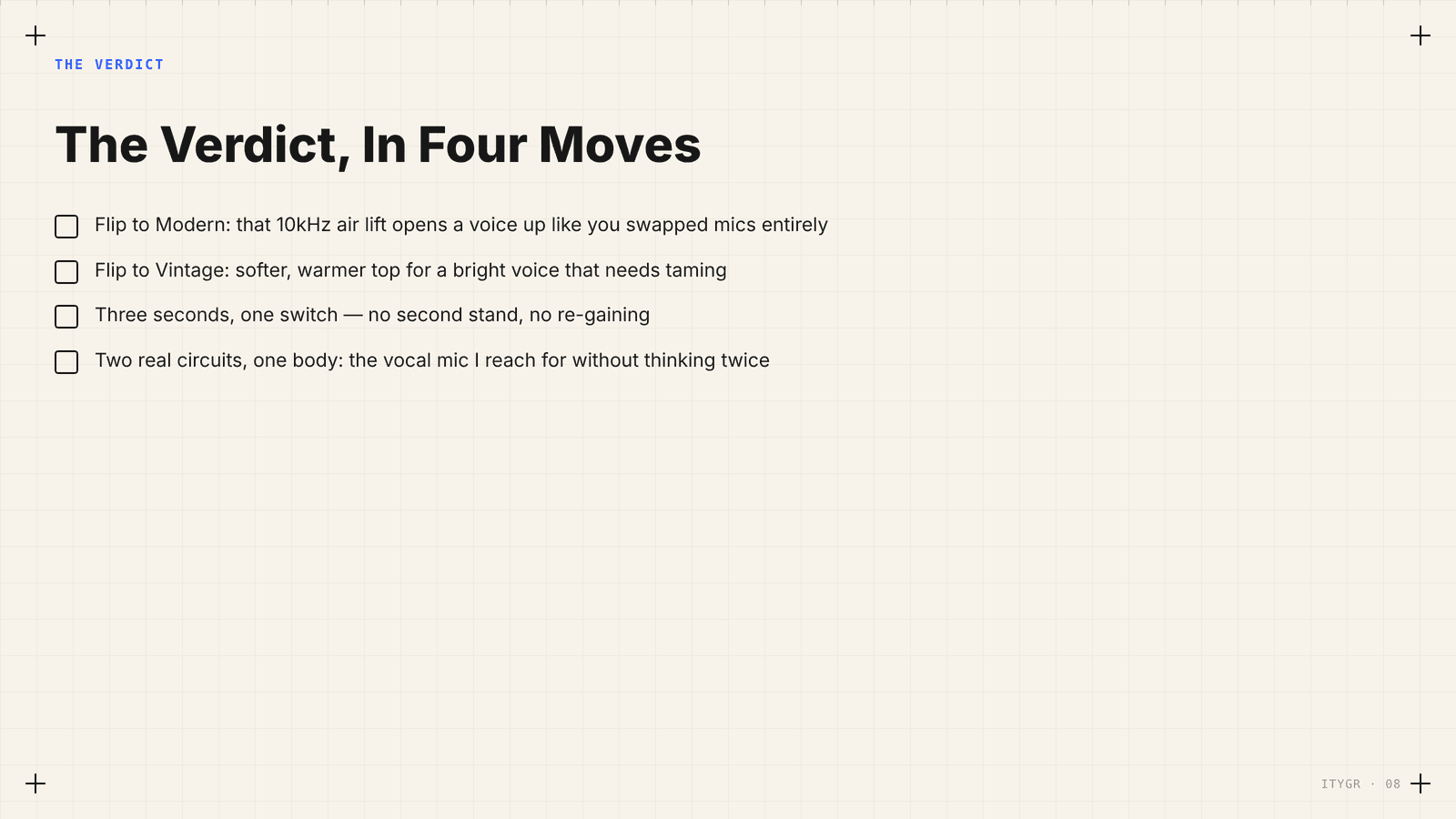 The verdict, in four moves