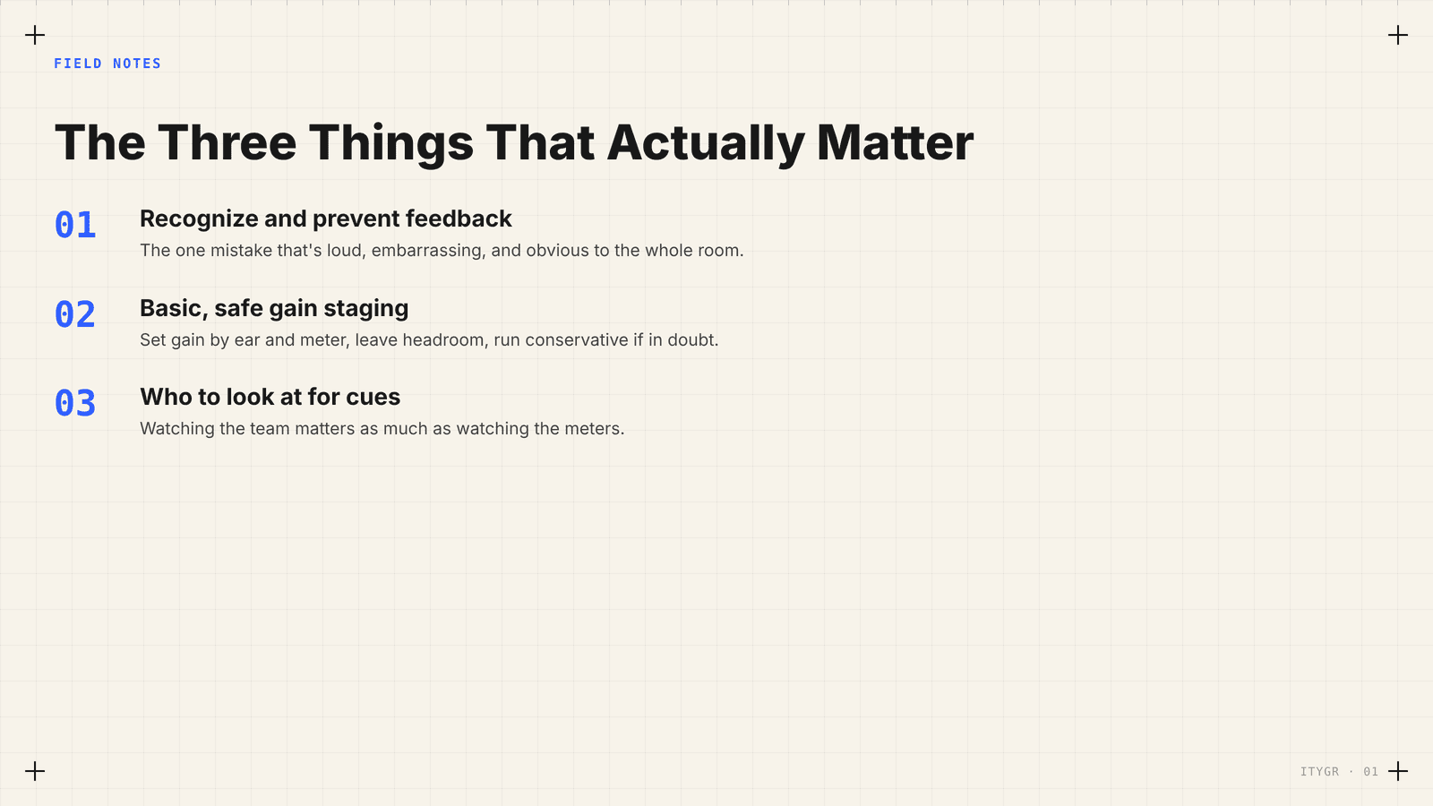 The three things that actually matter