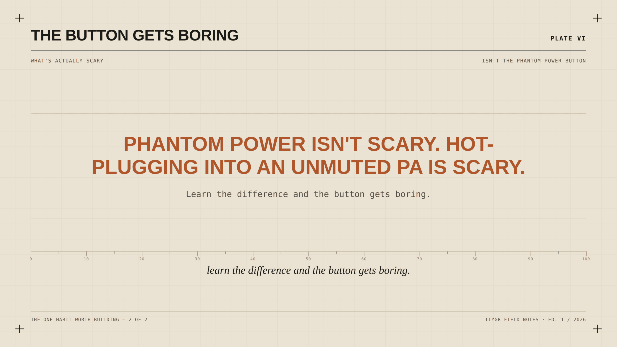 Phantom power is not scary, hot-plugging into an unmuted PA is scary