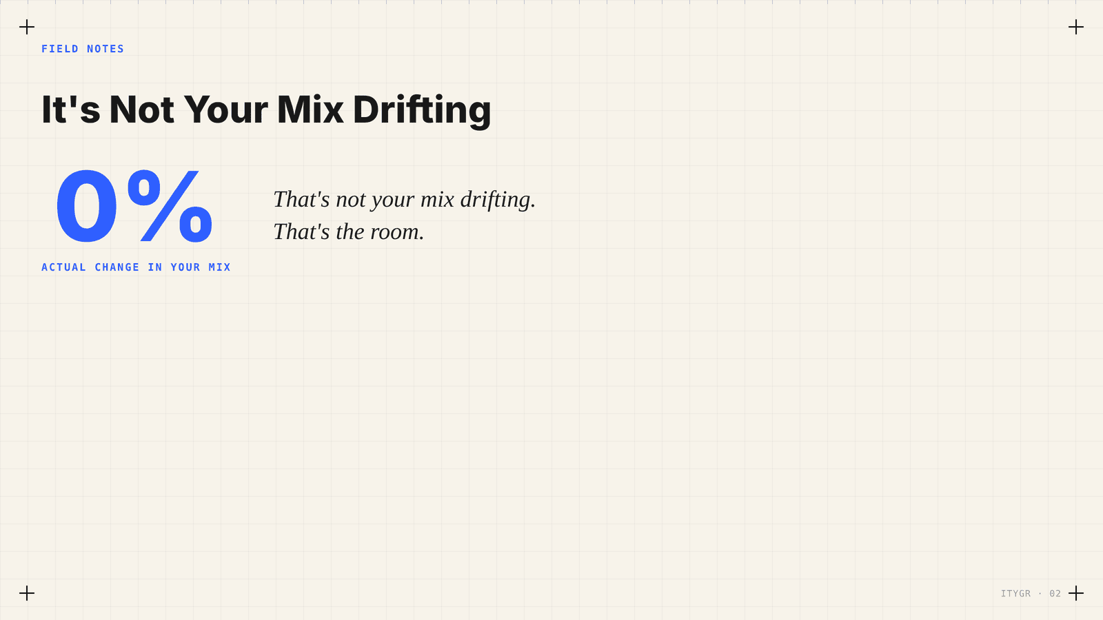 It's not your mix drifting, it's the room